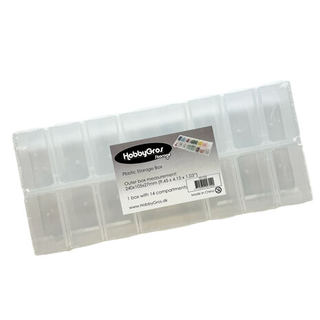 HobbyGros Storage Plastic Storage Box w/ 14 Compartments (SS103) HobbyGros Storage Plastic Storage Box w/ 14 Compartments (SS103)