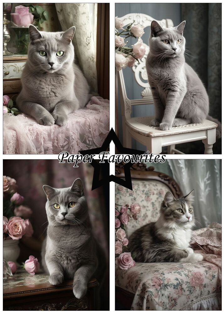Paper Favourites Shabby Cats A5 Paper Pack (PFA125) (DISCONTINUED)