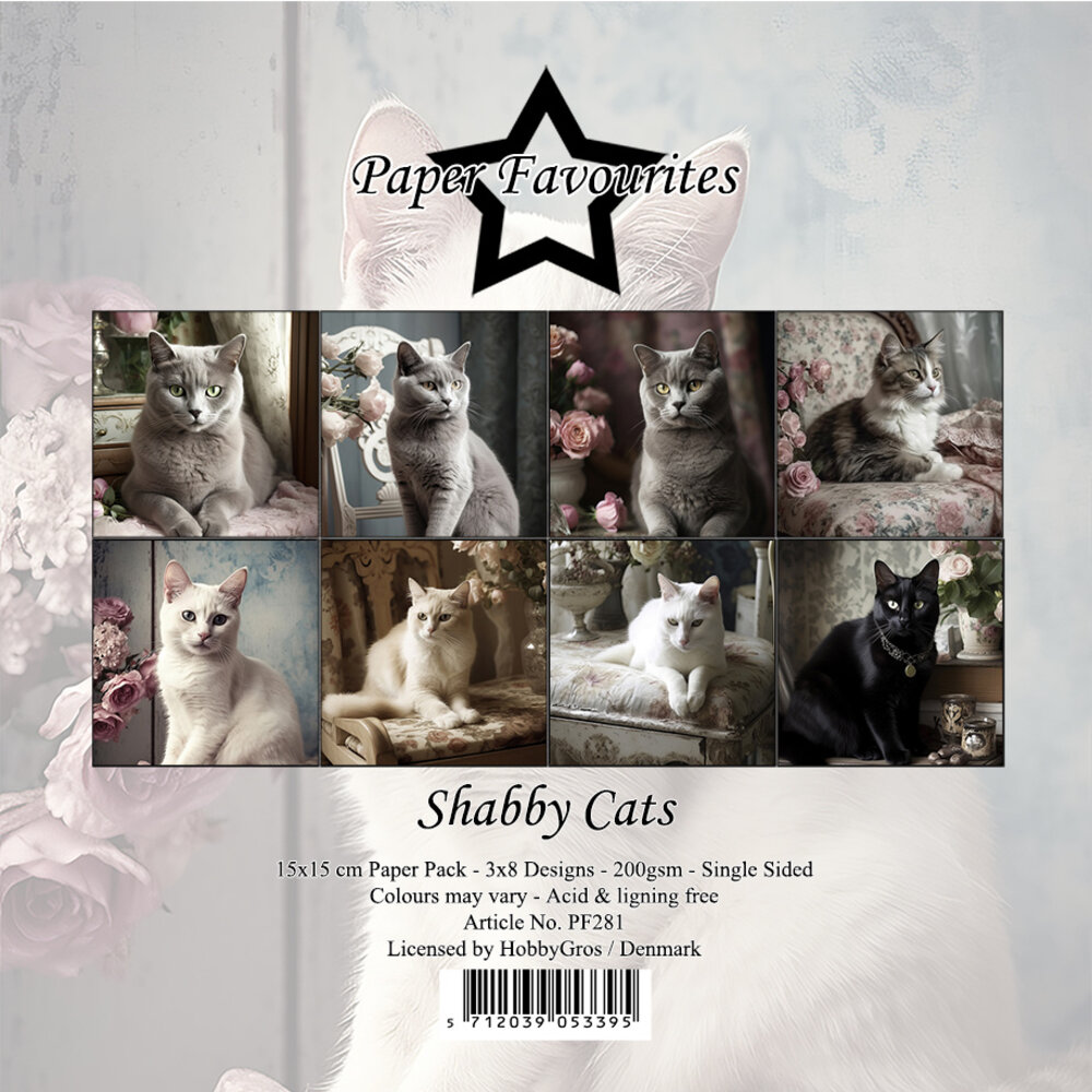 Paper Favourites Shabby Cats 6x6 Inch Paper Pack (PF281) (DISCONTINUED)