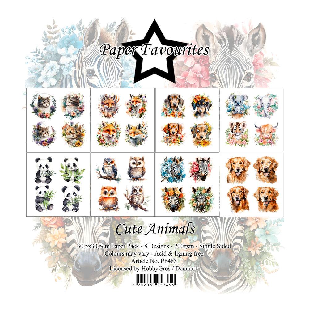 Paper Favourites Cute Animals 12x12 Inch Paper Pack (PF483) (DISCONTINUED)