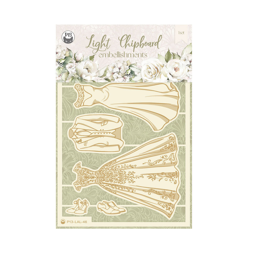P13 Love and Lace Light Chipboard Embellishments 03 (6pcs) (P13-LAL-46) (OUTLET)