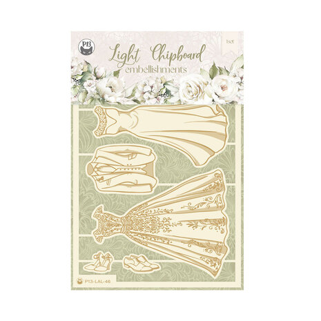 P13 Love and Lace Light Chipboard Embellishments 03 (6pcs) (P13-LAL-46) (OUTLET)