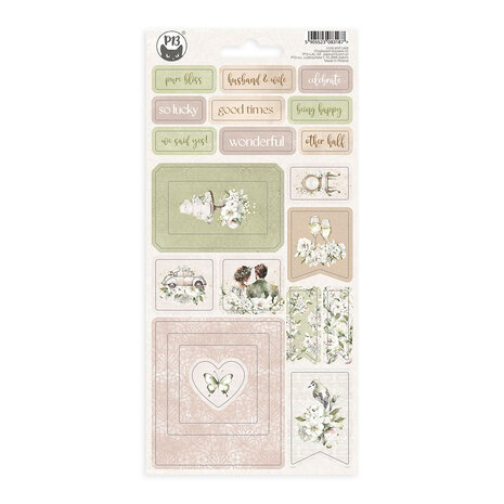 P13 Love and Lace Chipboard Stickers 01 (22pcs) (P13-LAL-34) (OUTLET)