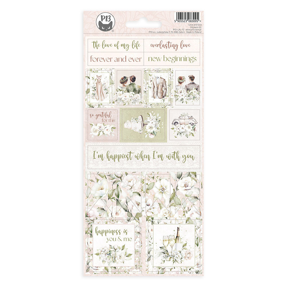P13 Love and Lace Stickers 02 (18pcs) (P13-LAL-12) (OUTLET) P13 Love and Lace Stickers 02 (18pcs) (P13-LAL-12) (OUTLET)