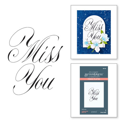 Spellbinders Copperplate Miss You Press Plate (BP-102) (DISCONTINUED) Spellbinders Copperplate Miss You Press Plate (BP-102) (DISCONTINUED)