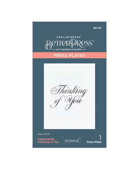 Spellbinders Copperplate Thinking of You Press Plate (BP-101) (DISCONTINUED) Spellbinders Copperplate Thinking of You Press Plate (BP-101) (DISCONTINUED)