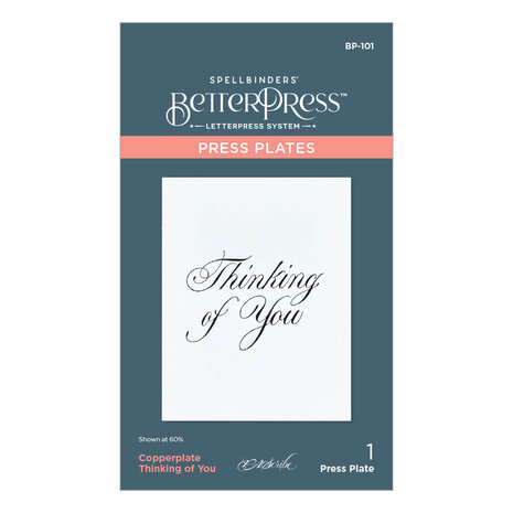 Spellbinders Copperplate Thinking of You Press Plate (BP-101) (DISCONTINUED) Spellbinders Copperplate Thinking of You Press Plate (BP-101) (DISCONTINUED)