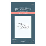 Spellbinders Copperplate Hello Press Plate (BP-100) (DISCONTINUED) Spellbinders Copperplate Hello Press Plate (BP-100) (DISCONTINUED)