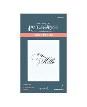 Spellbinders Copperplate Hello Press Plate (BP-100) (DISCONTINUED) Spellbinders Copperplate Hello Press Plate (BP-100) (DISCONTINUED)