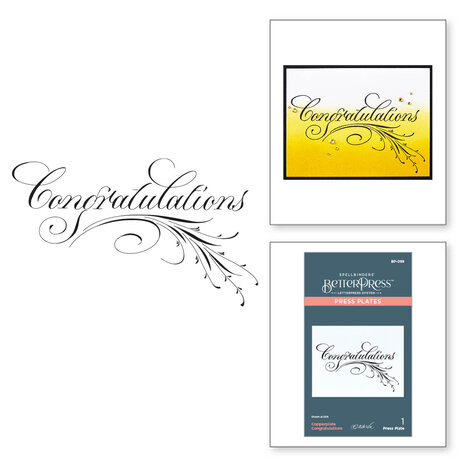 Spellbinders Copperplate Congratulations Press Plate (BP-099) (DISCONTINUED) Spellbinders Copperplate Congratulations Press Plate (BP-099) (DISCONTINUED)