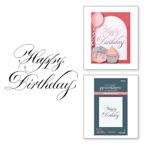Spellbinders Copperplate Happy Birthday Press Plate (BP-098) (DISCONTINUED) Spellbinders Copperplate Happy Birthday Press Plate (BP-098) (DISCONTINUED)