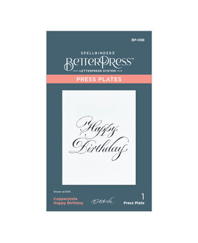 Spellbinders Copperplate Happy Birthday Press Plate (BP-098) (DISCONTINUED) Spellbinders Copperplate Happy Birthday Press Plate (BP-098) (DISCONTINUED)