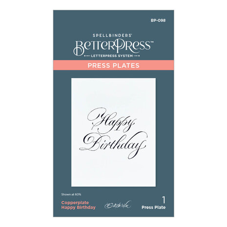 Spellbinders Copperplate Happy Birthday Press Plate (BP-098) (DISCONTINUED) Spellbinders Copperplate Happy Birthday Press Plate (BP-098) (DISCONTINUED)