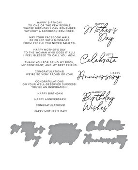 Spellbinders Let's Celebrate Sentiments Press Plate & Die Set (BP-123) (OUTLET) Spellbinders Let's Celebrate Sentiments Press Plate & Die Set (BP-123) (OUTLET)