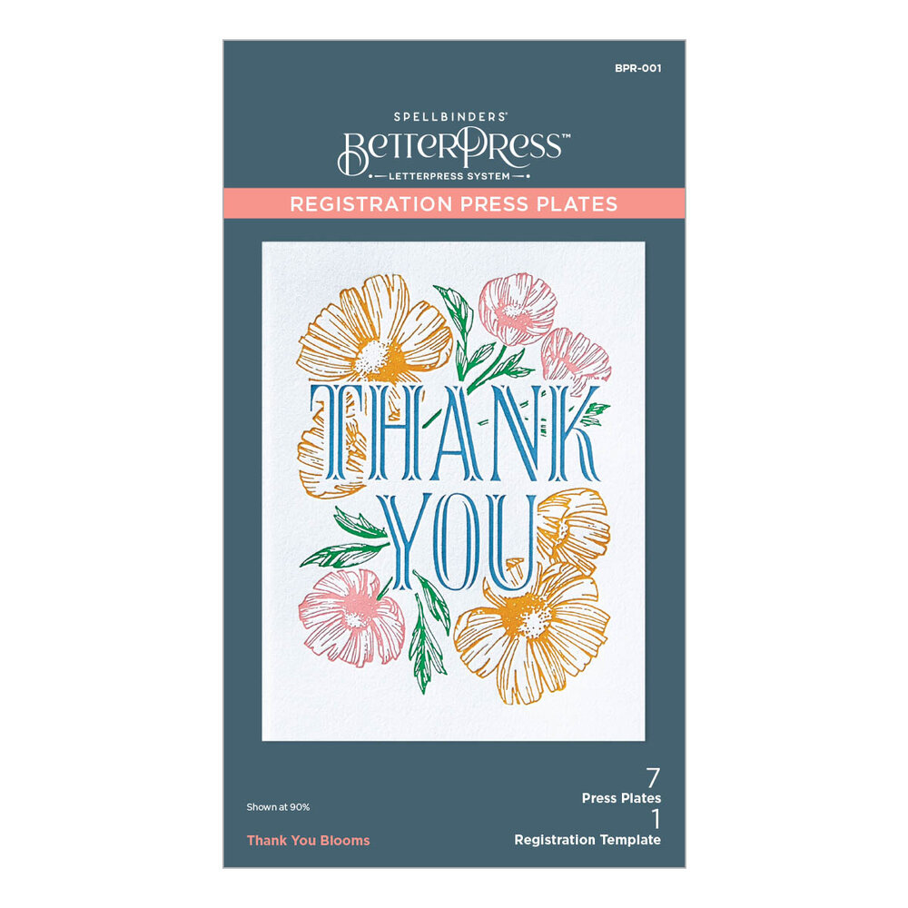 Spellbinders Thank You Blooms Registration Press Plates (BPR-001) (OUTLET) Spellbinders Thank You Blooms Registration Press Plates (BPR-001) (OUTLET)