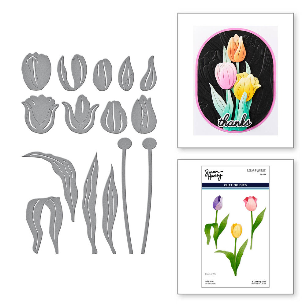 Spellbinders Tulip Trio Etched Dies (S6-234)