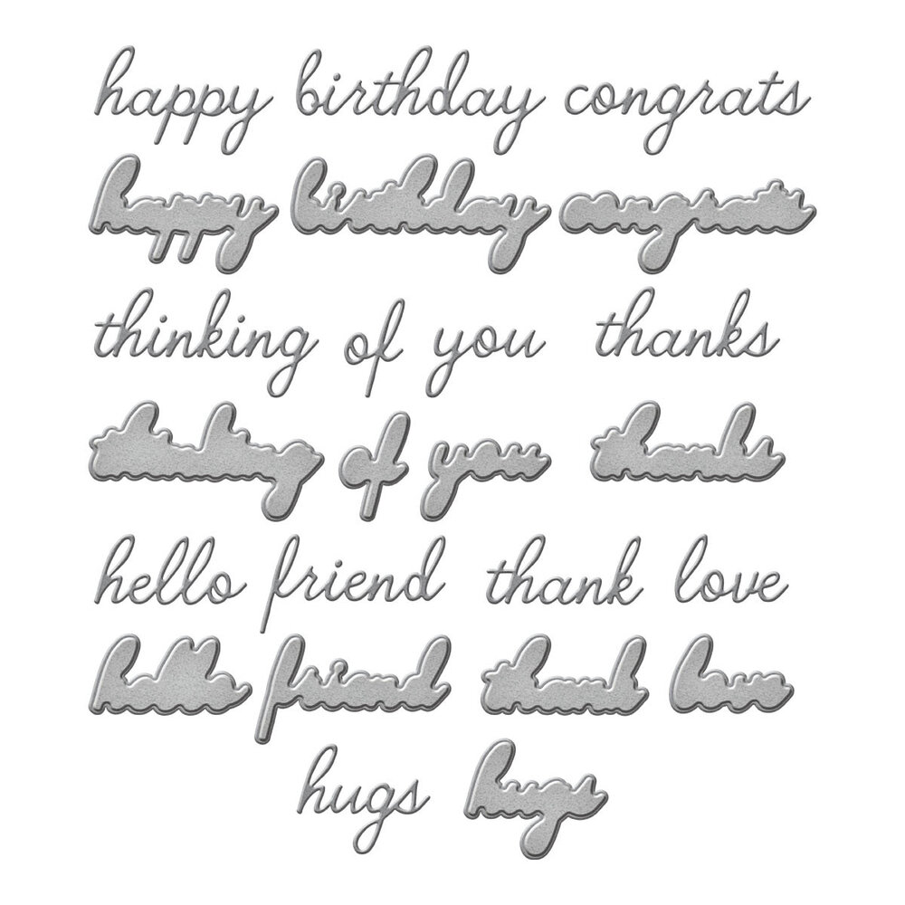 Spellbinders Handwritten Sentiments Etched Dies (S5-630)