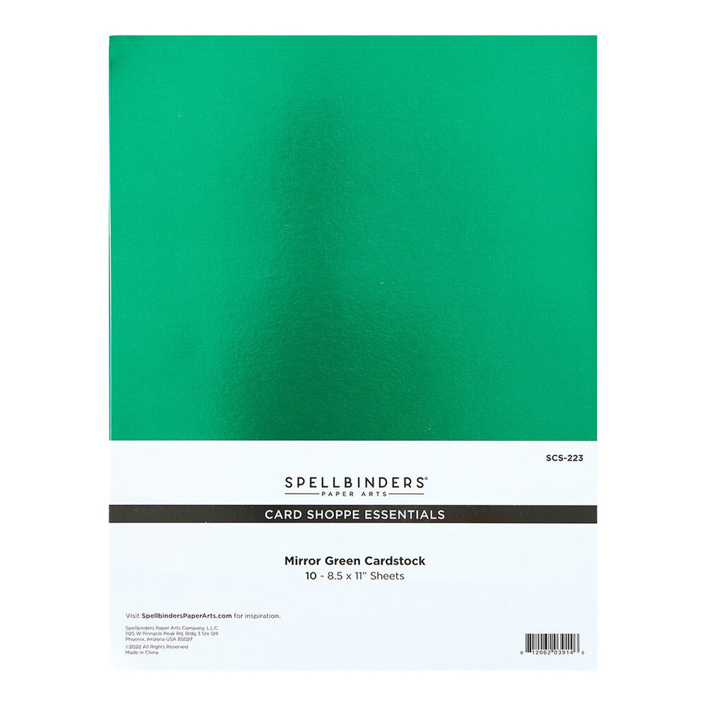 Spellbinders Mirror Green Cardstock 8.5x11 Inch (10pcs) (SCS-223) (OUTLET)
