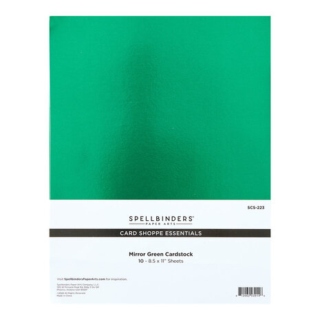 Spellbinders Mirror Green Cardstock 8.5x11 Inch (10pcs) (SCS-223) (OUTLET)
