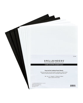 Spellbinders Pop-Up Die Cutting Foam Sheets White & Black 8.5x11 Inch (10pcs) (SCS-160) (DISCONTINUED)