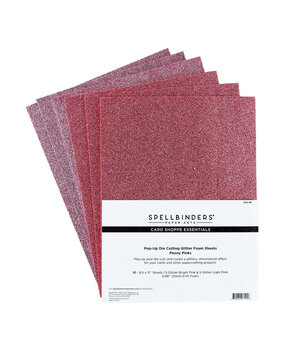 Spellbinders Pop-Up Die Cutting Glitter Foam Sheets Peony Pinks 8.5x11 Inch (10pcs) (SCS-187) (DISCONTINUED)