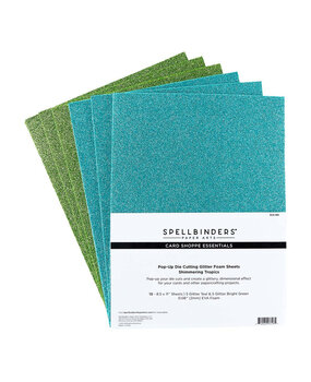 Spellbinders Pop-Up Die Cutting Glitter Foam Sheets Shimmering Tropics (10pcs) (SCS-188) (DISCONTINUED)