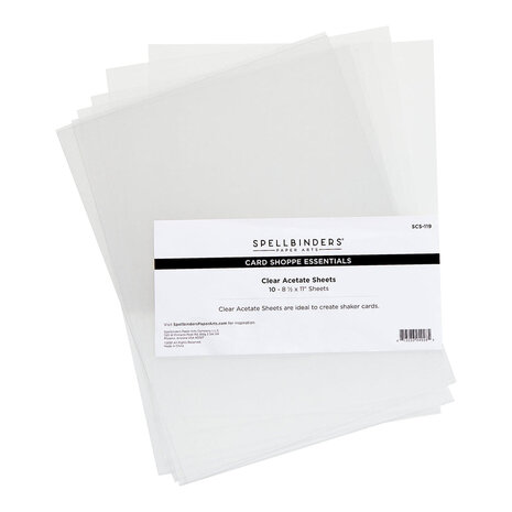 Spellbinders Clear Accetate Sheets 8.5x11 Inch (10pcs) (SCS-119) Spellbinders Clear Accetate Sheets 8.5x11 Inch (10pcs) (SCS-119)