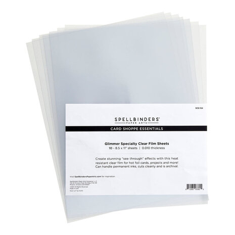 Spellbinders Glimmer Specialty Clear Film Sheets 8.5x11 Inch (10pcs) (SCS-154)