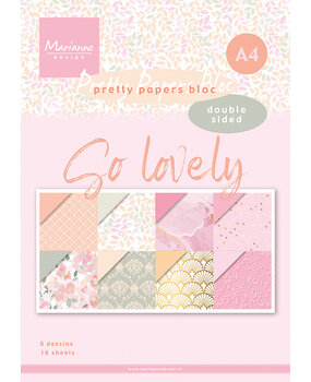 Marianne Design Pretty Papers Bloc A4 So Lovely (PK9187) (DISCONTINUED)
