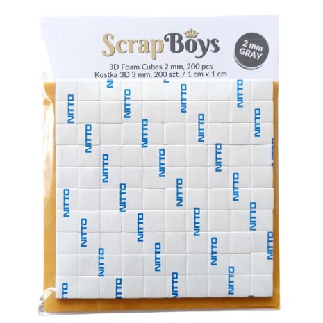 ScrapBoys 3D Foam 2mm Cubes 1x1cm - Gray (200pcs) (SB-05) (DISCONTINUED)