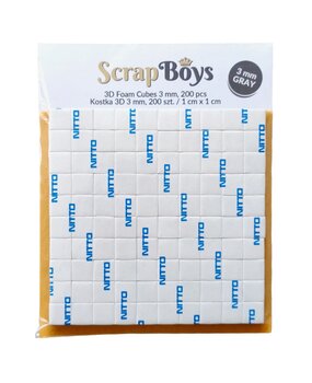 ScrapBoys 3D Foam 3mm Cubes 1x1cm - Gray (200pcs) (SB-06) (DISCONTINUED)