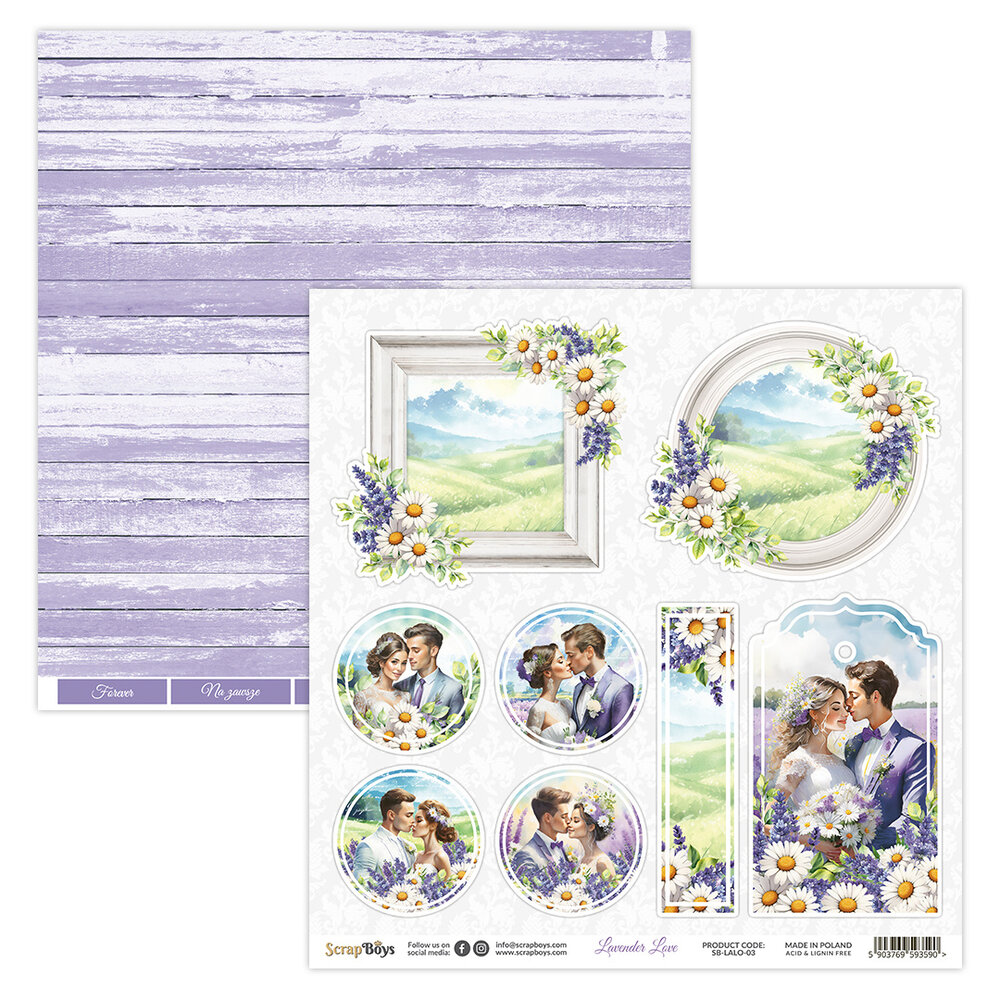 ScrapBoys Lavender Love 12x12 Inch Paper Pad (SB-LALO-08) (DISCONTINUED) ScrapBoys Lavender Love 12x12 Inch Paper Pad (SB-LALO-08) (DISCONTINUED)