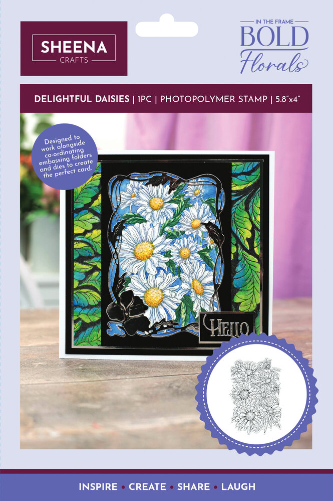 Crafter's Companion In the Frame Bold Florals Clear Stamp Delightful Daisies (SD-ITF-BF-STP-DD) (DISCONTINUED) Crafter's Companion In the Frame Bold Florals Clear Stamp Delightful Daisies (SD-ITF-BF-STP-DD) (DISCONTINUED)