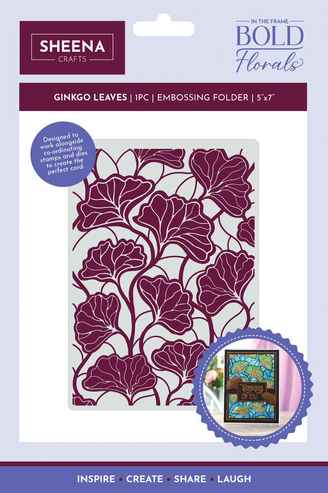 Crafter's Companion In the Frame Bold Florals 5x7 Inch Embossing Folder Ginkgo Leaves (SD-ITF-BF-EF5-GL) (DISCONTINUED) Crafter's Companion In the Frame Bold Florals 5x7 Inch Embossing Folder Ginkgo Leaves (SD-ITF-BF-EF5-GL) (DISCONTINUED)