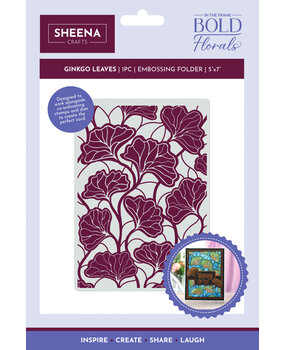 Crafter's Companion In the Frame Bold Florals 5x7 Inch Embossing Folder Ginkgo Leaves (SD-ITF-BF-EF5-GL) (DISCONTINUED)