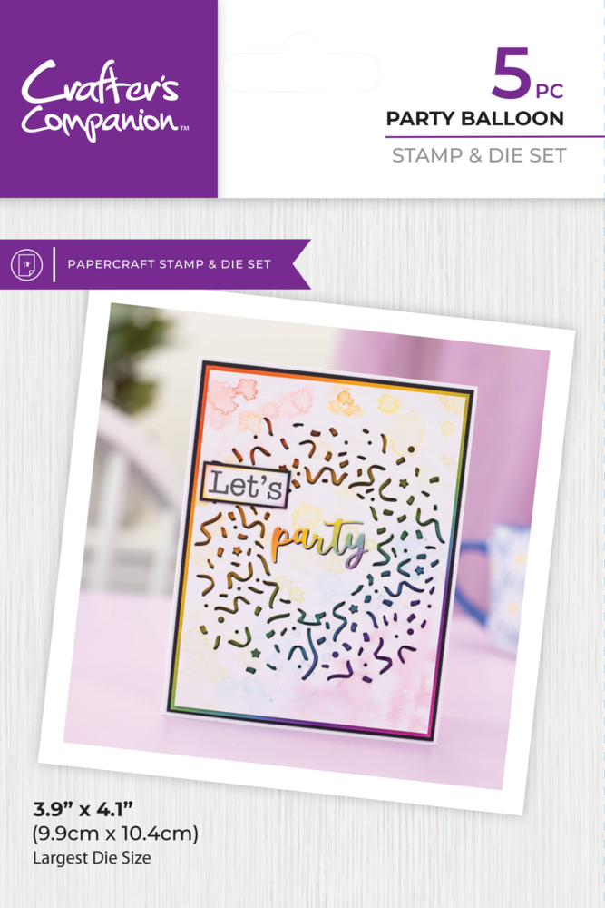 Crafter's Companion Confetti Cut In Dies Stamp & Die Party Balloon (CC-STD-PABA) (DISCONTINUED) Crafter's Companion Confetti Cut In Dies Stamp & Die Party Balloon (CC-STD-PABA) (DISCONTINUED)
