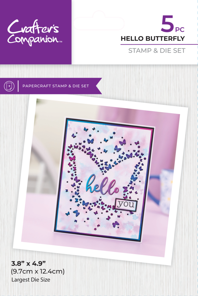 Crafter's Companion Confetti Cut In Dies Stamp & Die Hello Butterfly (CC-STD-HEBU) (DISCONTINUED) Crafter's Companion Confetti Cut In Dies Stamp & Die Hello Butterfly (CC-STD-HEBU) (DISCONTINUED)