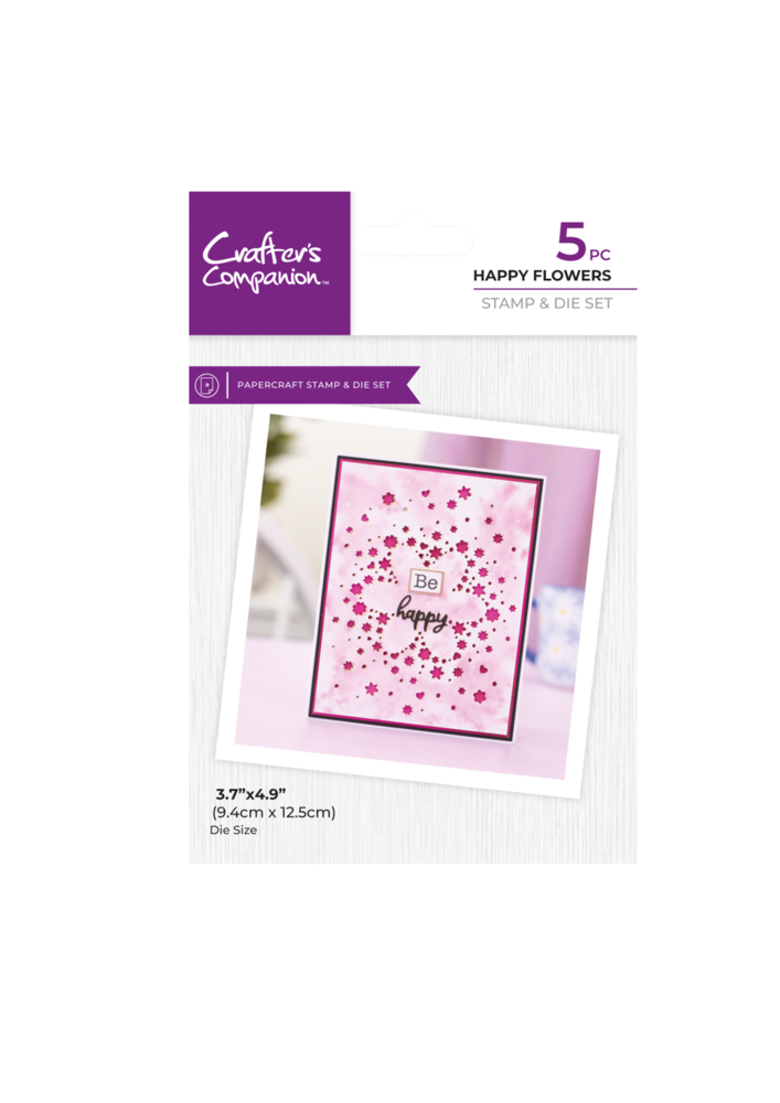Crafter's Companion Confetti Cut In Dies Stamp & Die Happy Flowers (CC-STD-HAFL) (DISCONTINUED)