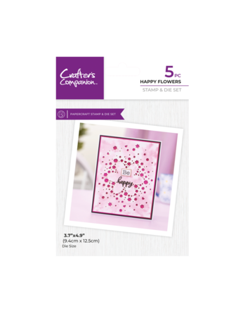 Crafter's Companion Confetti Cut In Dies Stamp & Die Happy Flowers (CC-STD-HAFL) (DISCONTINUED)