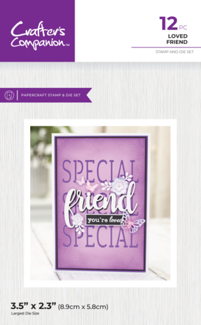 Crafter's Companion Seasonal CACD Stamps & Dies Loved Friend (CC-STD-LOFR) (DISCONTINUED)