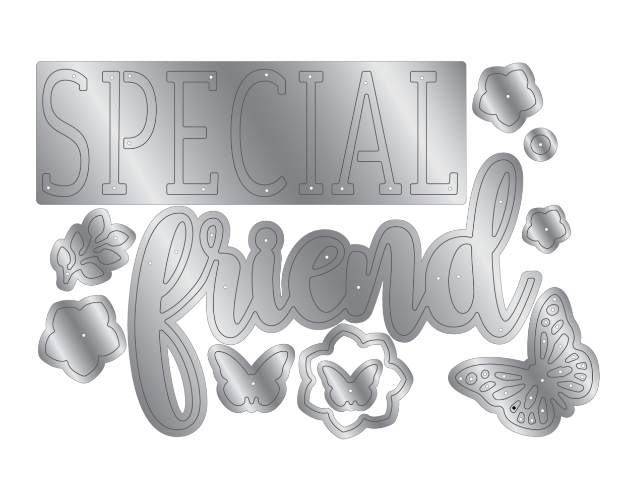 Crafter's Companion Seasonal CACD Stamps & Dies Loved Friend (CC-STD-LOFR) (DISCONTINUED)