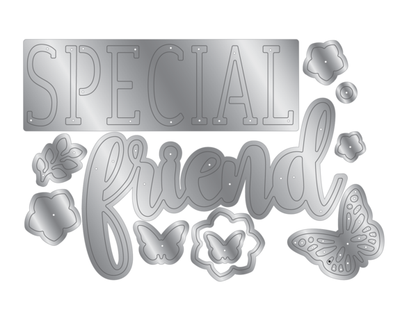 Crafter's Companion Seasonal CACD Stamps & Dies Loved Friend (CC-STD-LOFR) (DISCONTINUED)