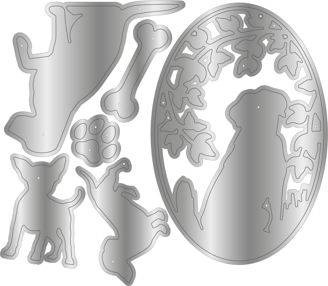 Crafter's Companion Pets Rule Metal Die It's Paw-ty Time (CC-PR-MD-ITPT) (DISCONTINUED)