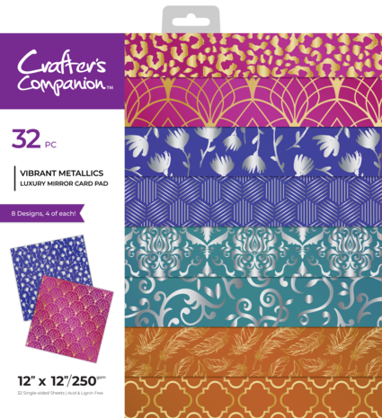 Crafter's Companion Luxury Mirror Card Pad 12x12 Inch Vibrant Metallics (CC-LMC12-VIME) (DISCONTINUED) Crafter's Companion Luxury Mirror Card Pad 12x12 Inch Vibrant Metallics (CC-LMC12-VIME) (DISCONTINUED)