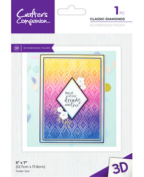 Crafter's Companion Bold 3D Folders 5x7 Inch 3D Embossing Folder Classic Diamonds (CC-EF5-3D-CLDI) (DISCONTINUED)