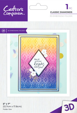Crafter's Companion Bold 3D Folders 5x7 Inch 3D Embossing Folder Classic Diamonds (CC-EF5-3D-CLDI) (DISCONTINUED) Crafter's Companion Bold 3D Folders 5x7 Inch 3D Embossing Folder Classic Diamonds (CC-EF5-3D-CLDI) (DISCONTINUED)