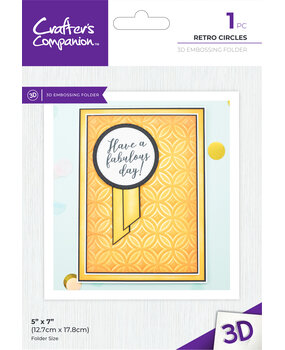 Crafter's Companion Bold 3D Folders 5x7 Inch 3D Embossing Folder Retro Circles (CC-EF5-3D-RECI) (DISCONTINUED)