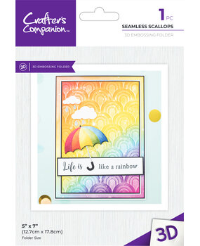 Crafter's Companion Bold 3D Folders 5x7 Inch 3D Embossing Folder Seamless Scallops (CC-EF5-3D-SESC) (DISCONTINUED)