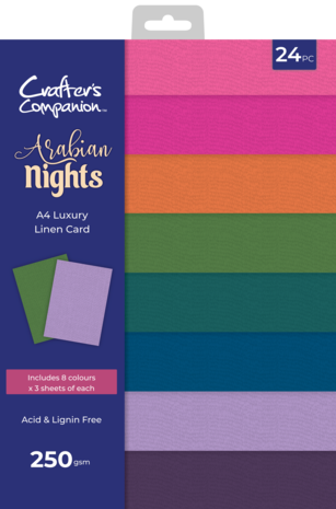 Crafter's Companion Arabian Nights A4 Luxury Linen Card Pack (AN-LINEN-A4) (DISCONTINUED)