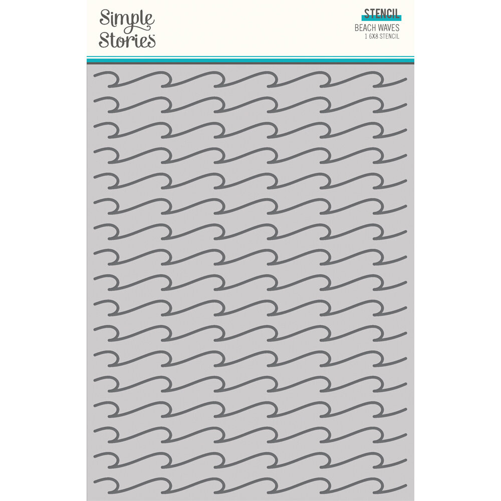 Simple Stories Just Beachy Stencil Beach Waves (22330) (DISCONTINUED)